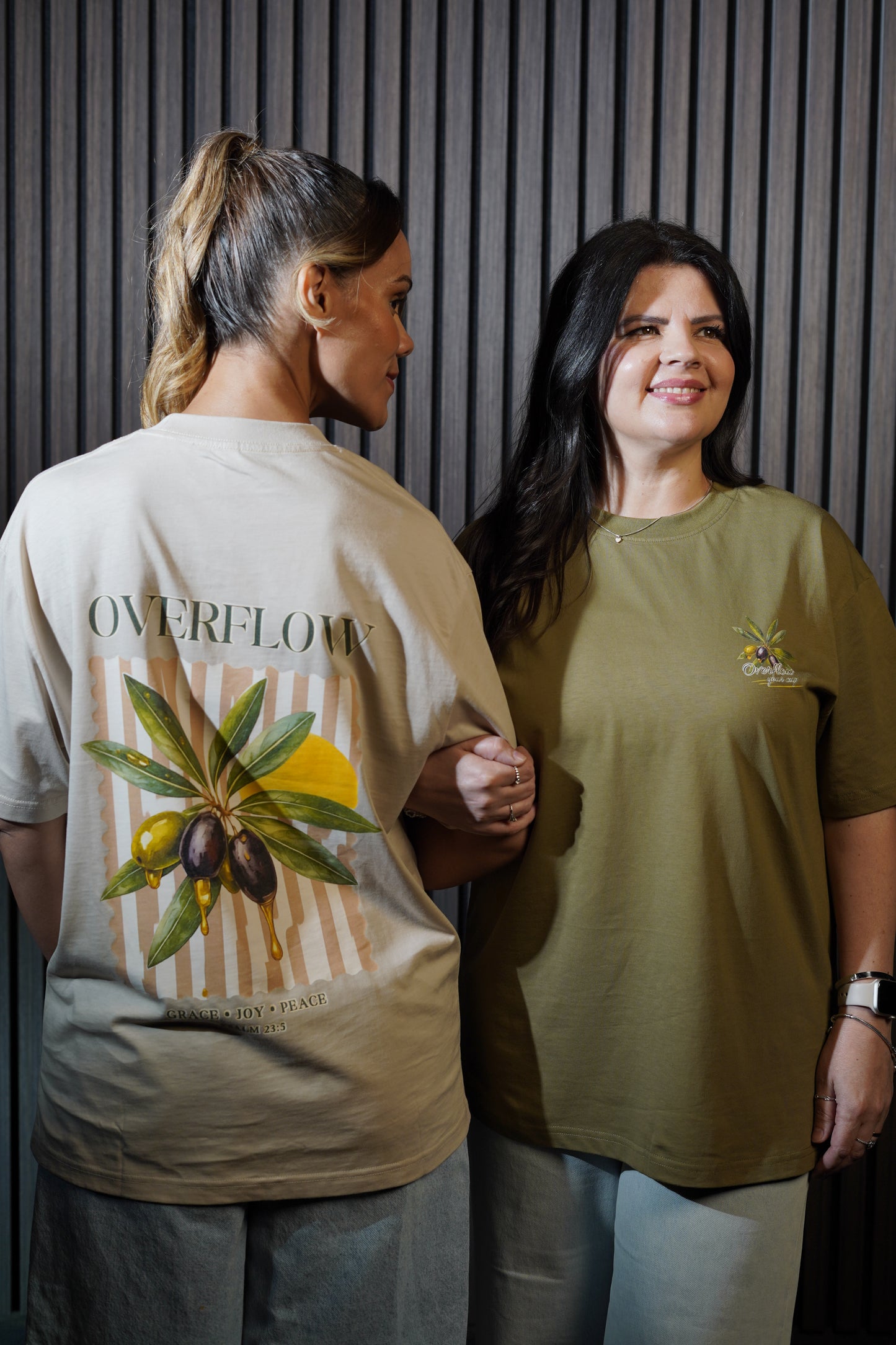 Oversize Striped Green- Front Print