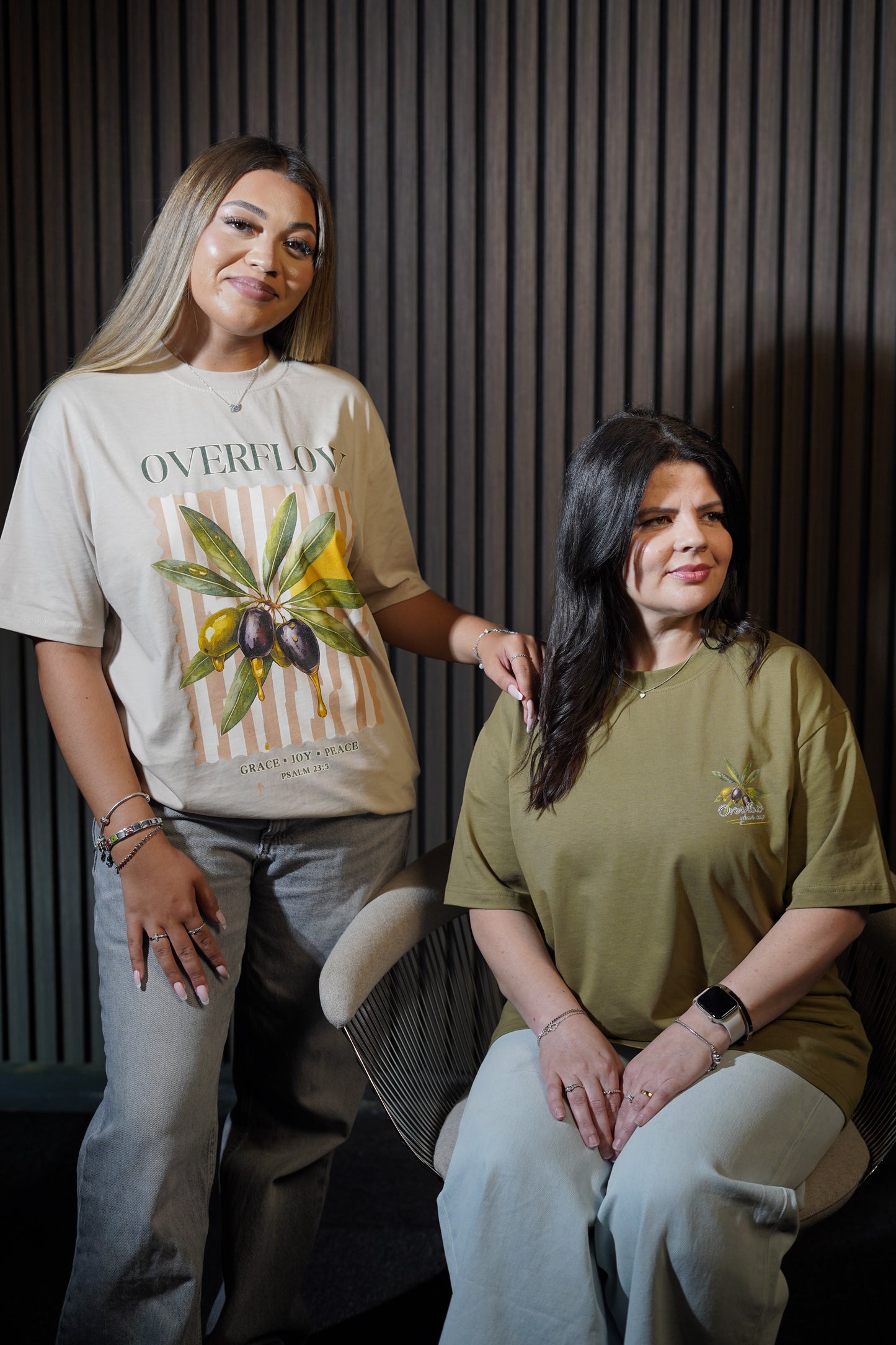 Oversize Striped Green- Front Print